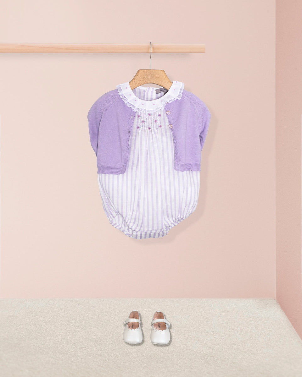 Bellina Italian Lilac Stripe Linen Bubble