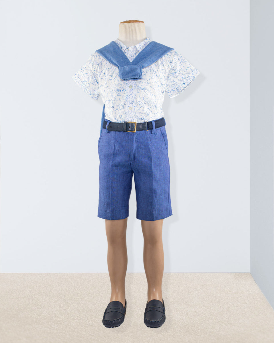 Henry Liberty Watercolor Blue Safari Blade Outfit