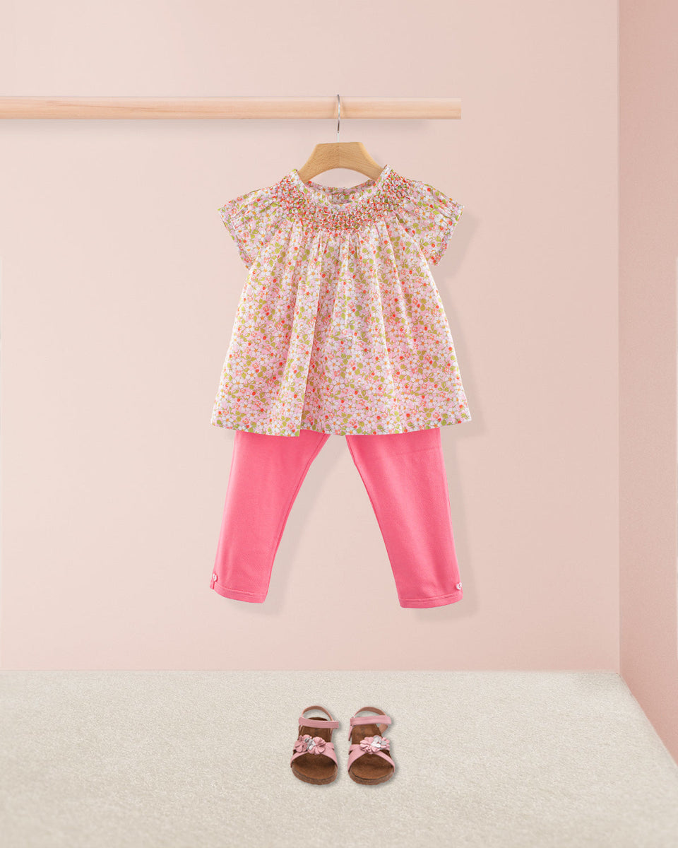 Jacqueline Liberty Strawberry Field Pink Tunic Legging Outfit