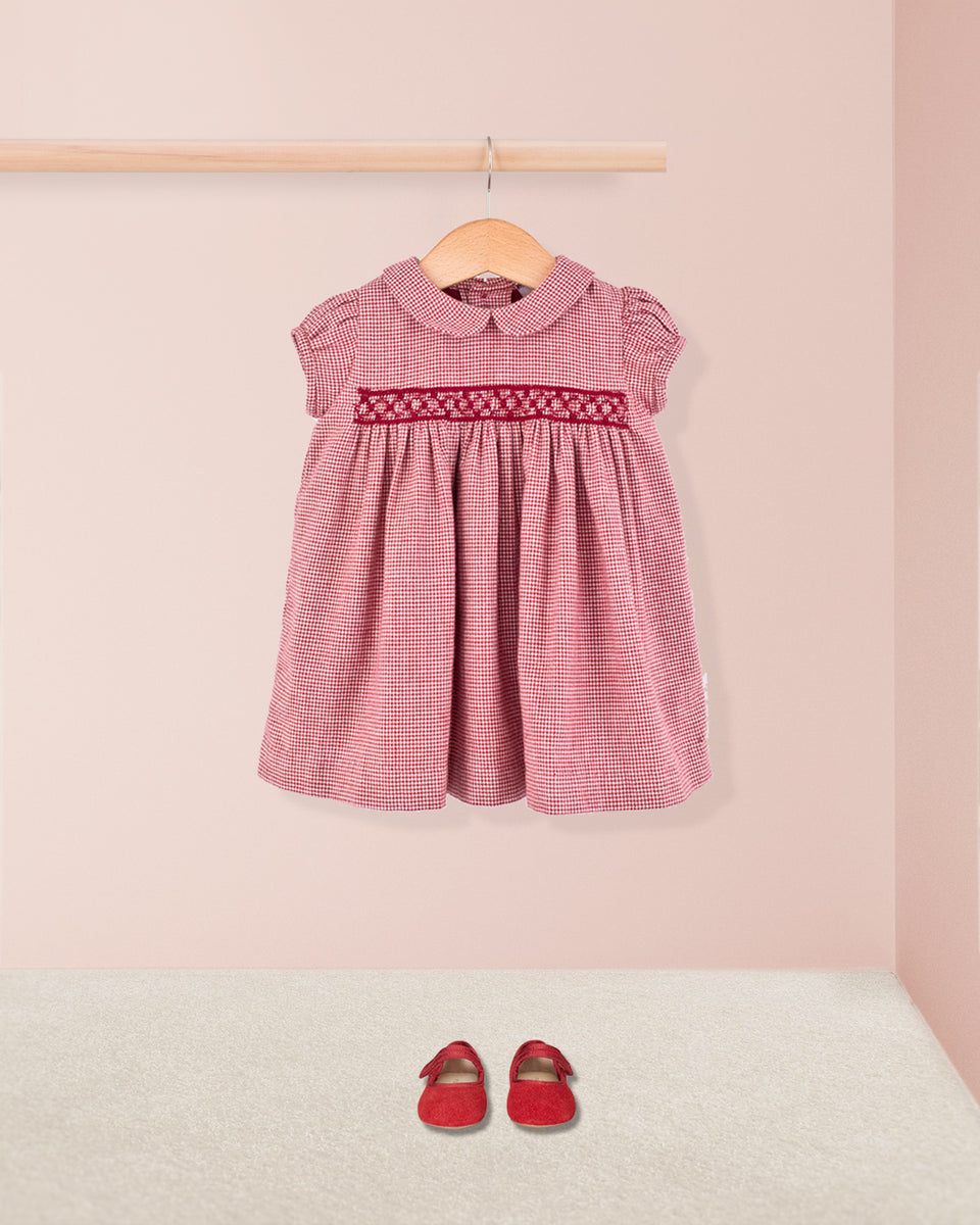 Baby Madeline Burgundy Vichy Dress