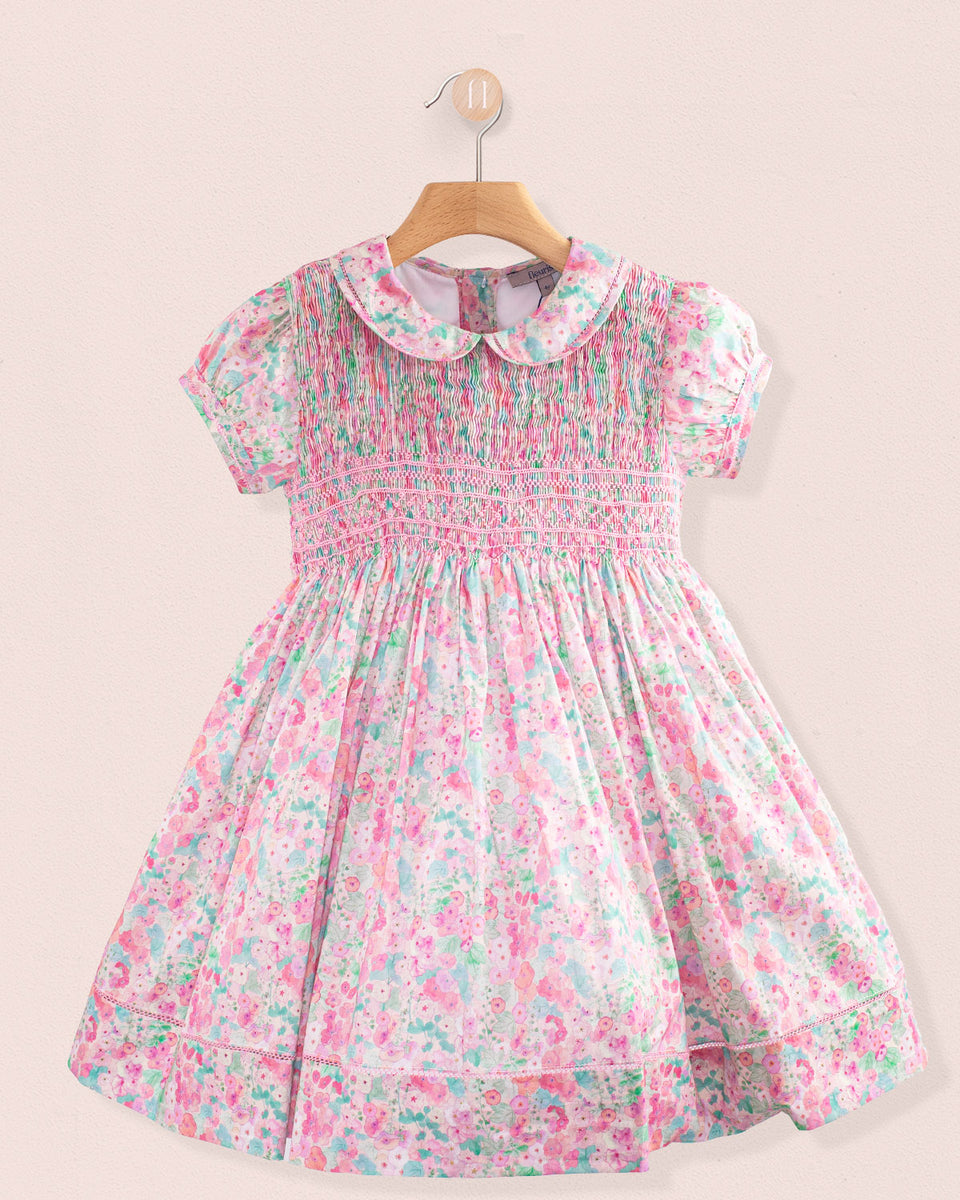 Emma Liberty Hollyhocks Pink Smock