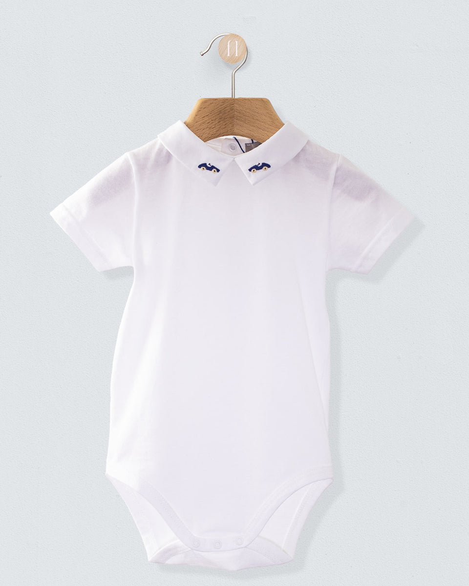 Andreas Onesie Embroidered Summer Navy Car