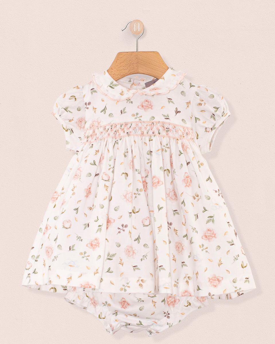 Baby Victoria Soft Pink Rosebuds Dress Set