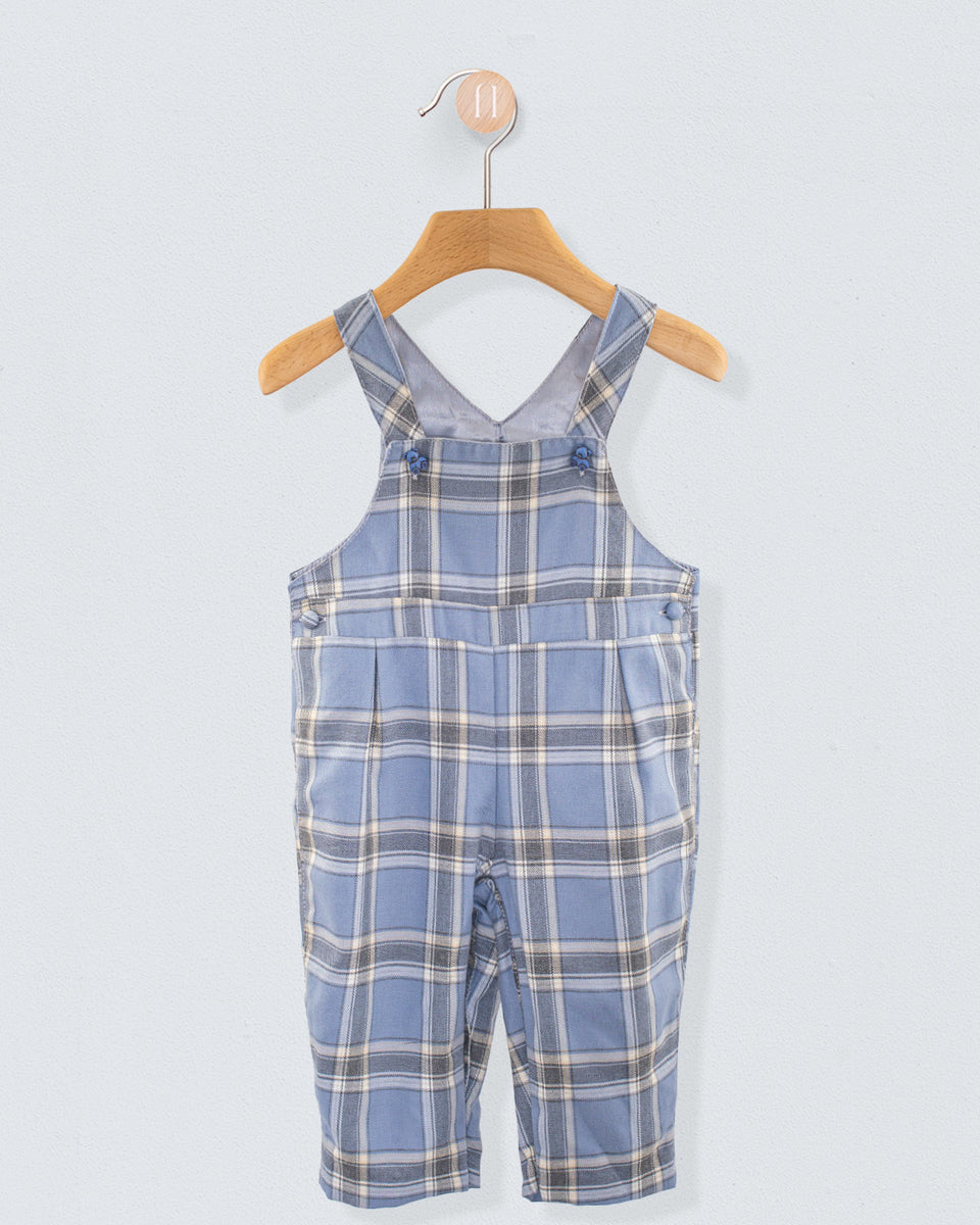 Bear Italian Grey Plaid Flannel Overall