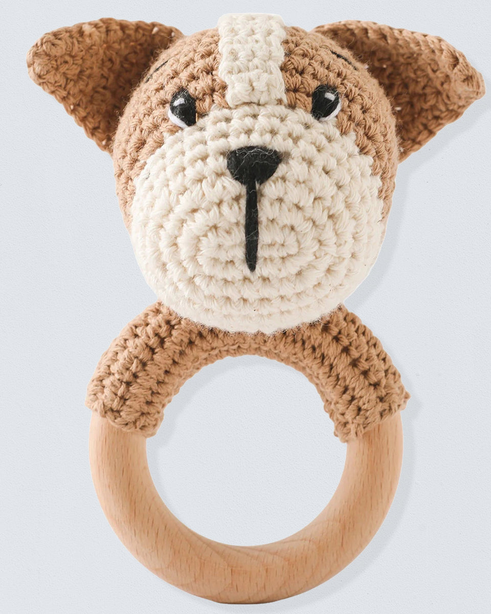 Crocheted Dog Rattle Toy