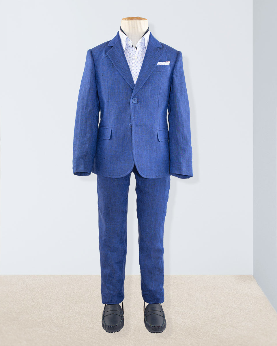 Domenico Prince Harry Blue Linen Suit