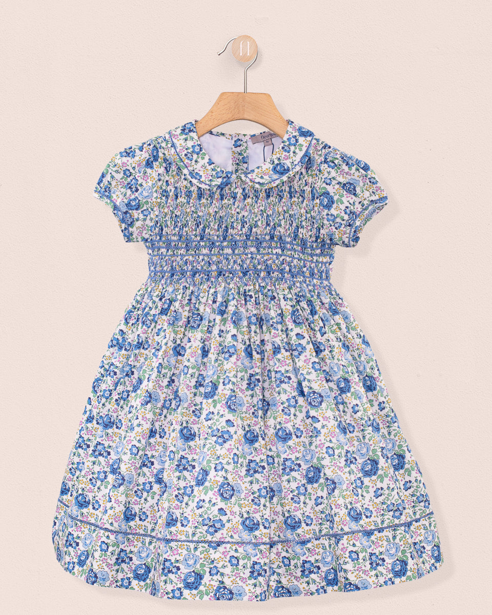 Emma Liberty Blue Rosebud Smock