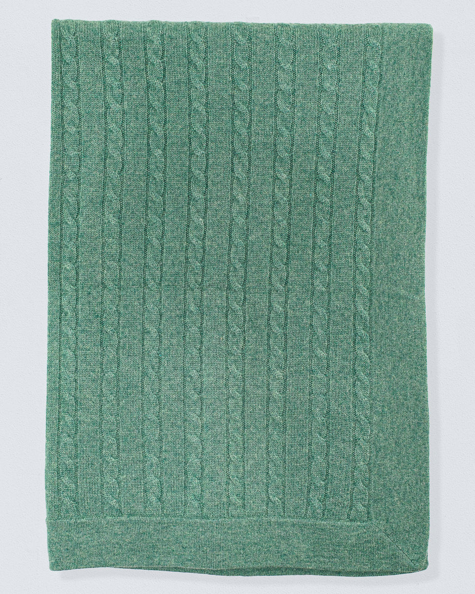 Luxe Cashmere Hunter Cable Blanket