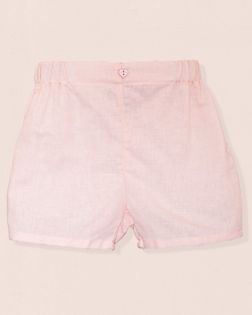 Iris Italian Baby Pink Linen Shorts