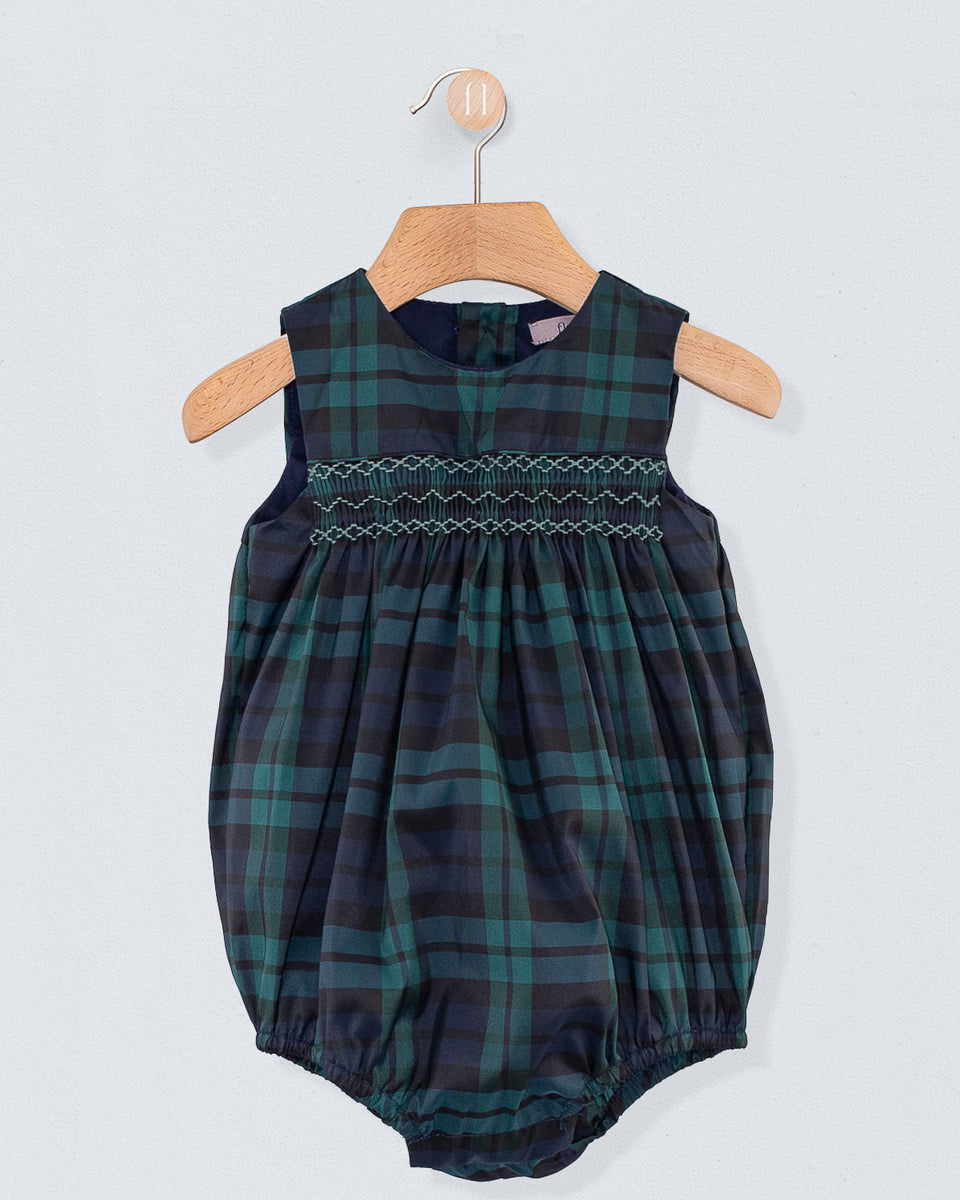 Kensington Holiday Black Watch Plaid Romper