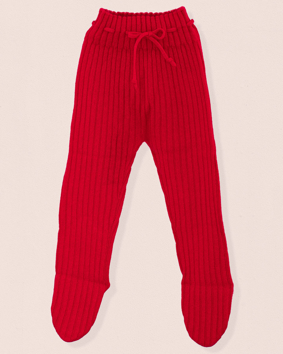 Cashmere Ribbed Red Footed Legging