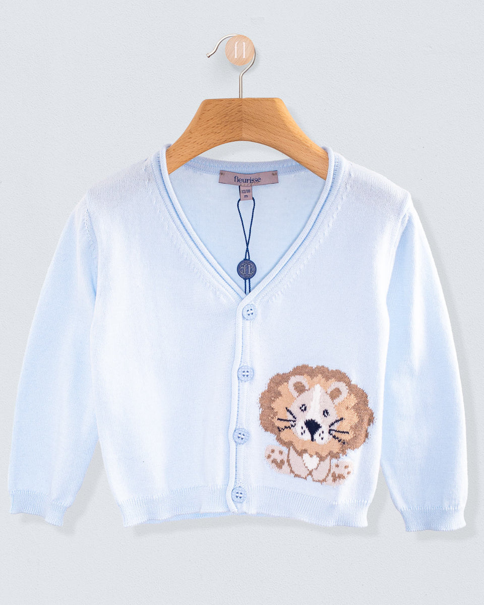 Léon Powder Blue Cotton Cardigan