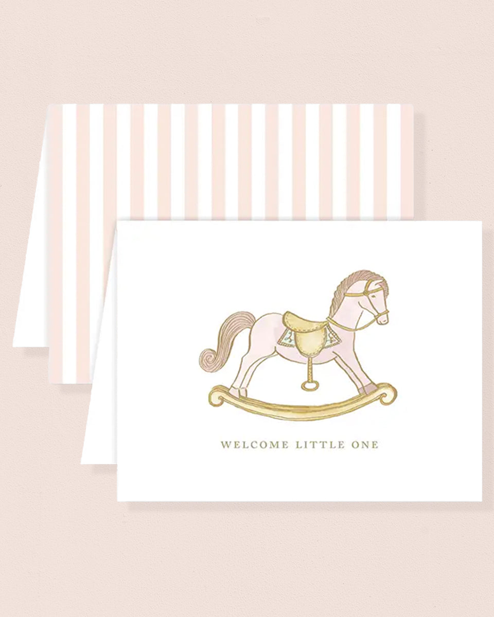 Petit Jouet Cheval Rose Card