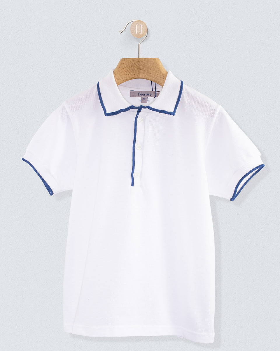 Polo Short Sleeve Italian Summer Navy Trim Piquet