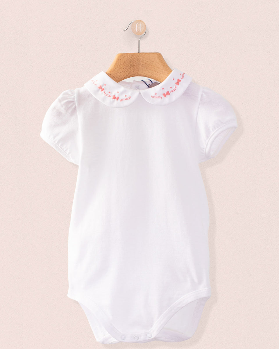 Ines Onesie with Embroidered Primrose Bows