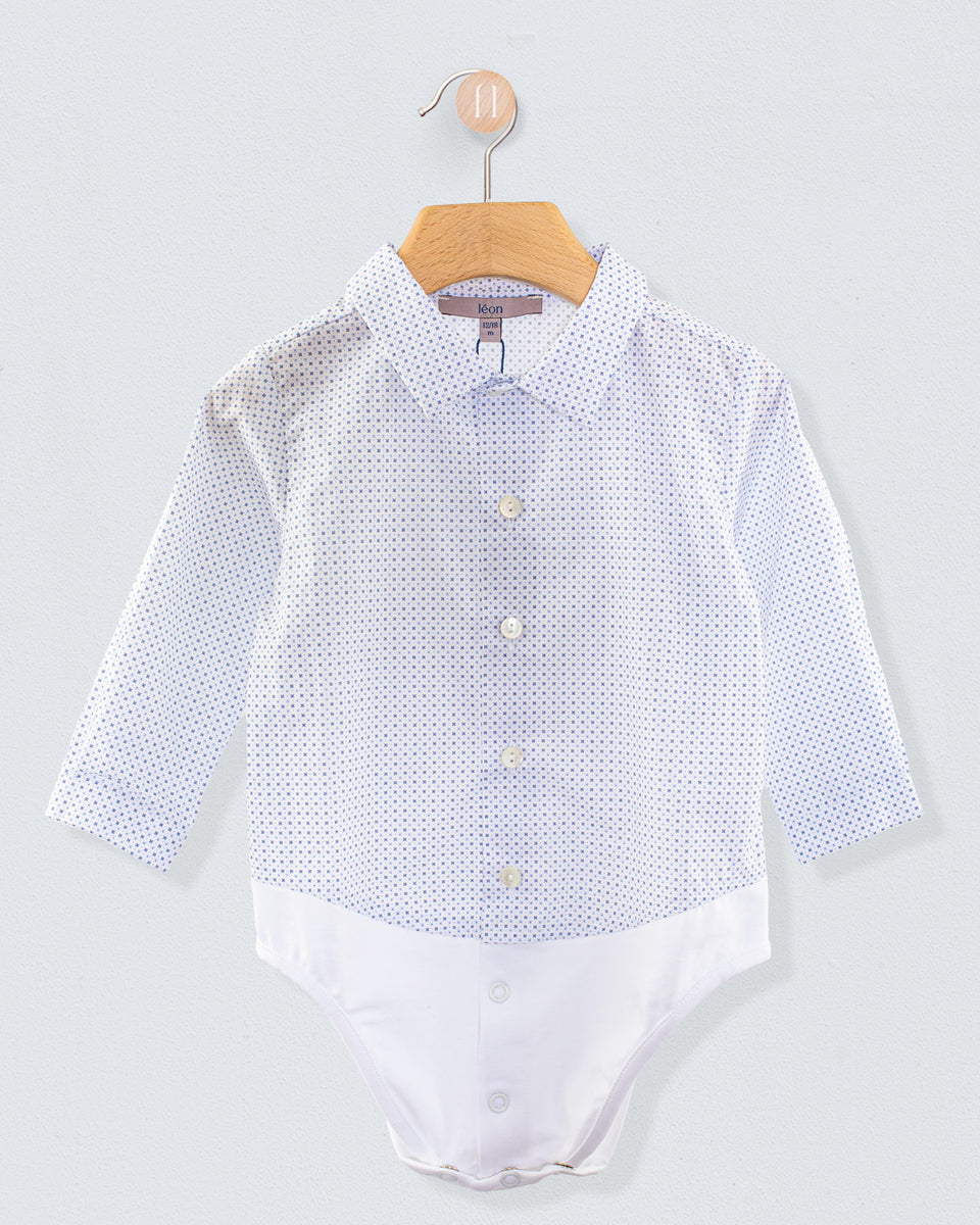 Louis Dressy Mini Diamond Print Onesie Shirt