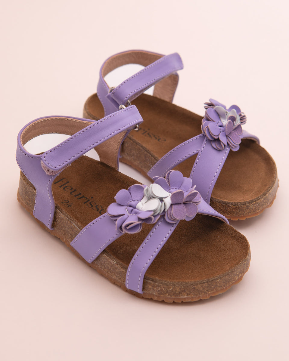 Sandrine Lavender Leather Sandal