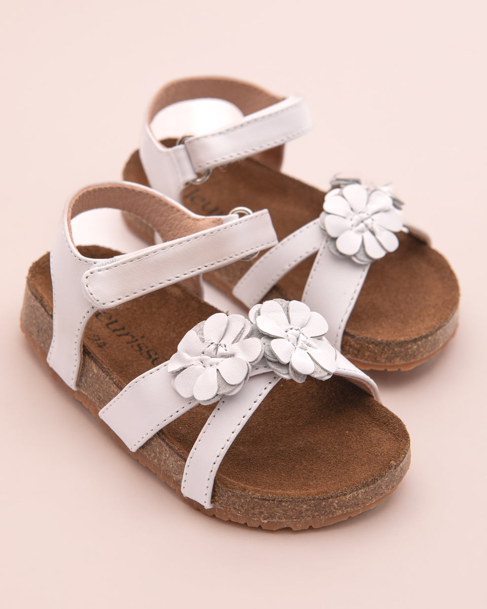 Sandrine White Leather Sandal