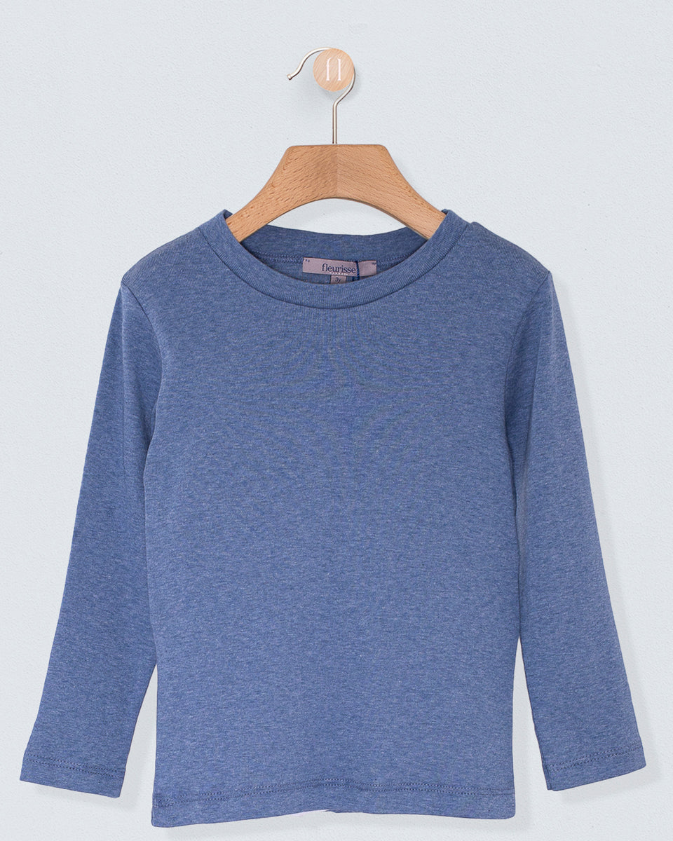 Theo Italian Brushed Blue Melange T-Shirt