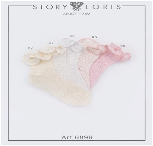 Story Loris Satin Sock White