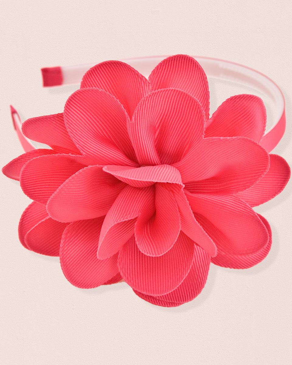 Flower Fuchsia Gros Grain Headband