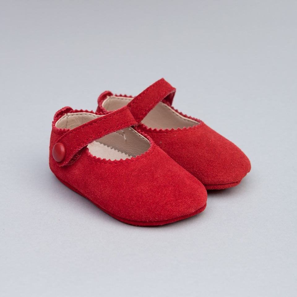 Eloise Red Suede Crib Shoe