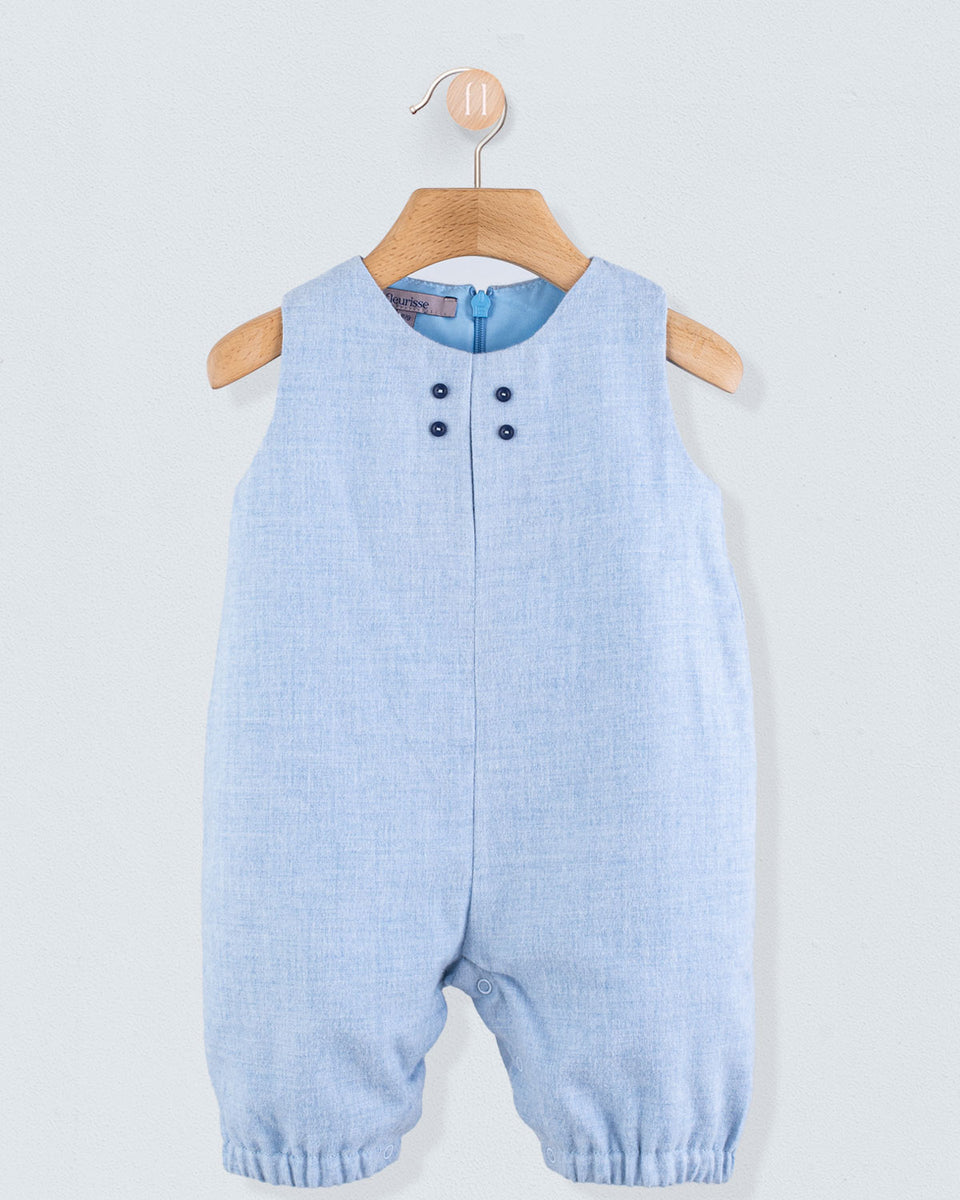 Harry Italian Blue Flannel Romper