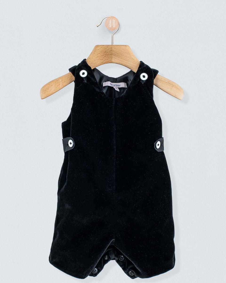 Kennedy Italian Black Velvet Romper