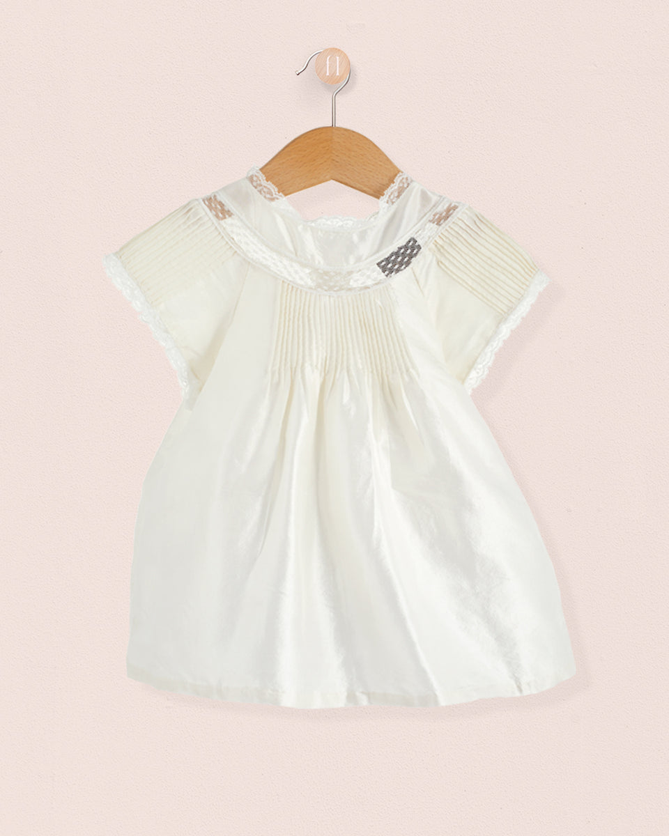 Lola White Silk Dressy Set